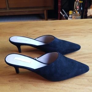 H&M suede kitten heel mules